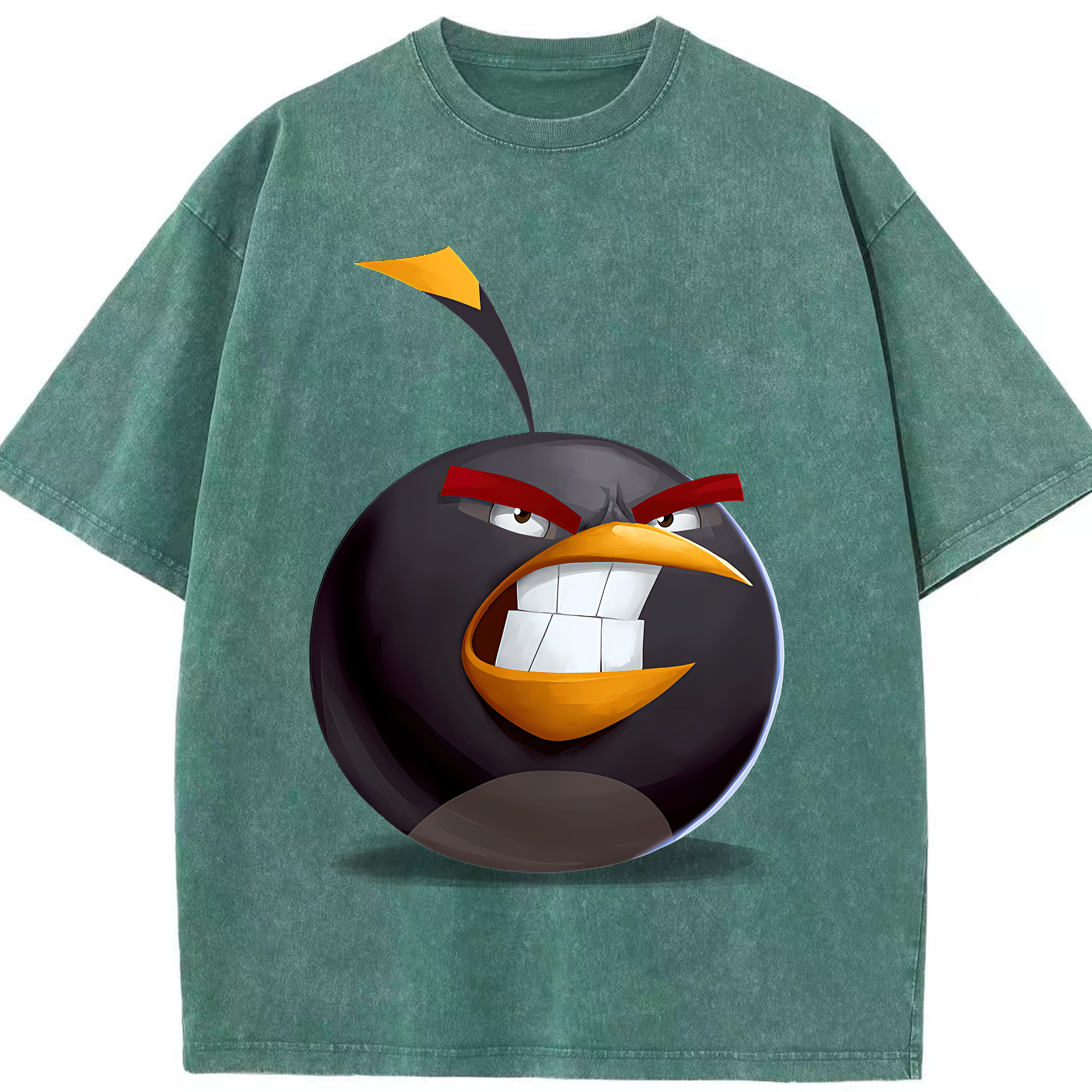 （画像用） Angry Birds アングリーバード 綿100% ヴィンテージ風 半袖Tシャツ（フロントプリント）